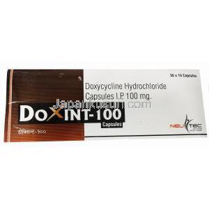 ドキシント-100, ビブラマイシンジェネリック,　ドキシサイクリン 100mg　箱